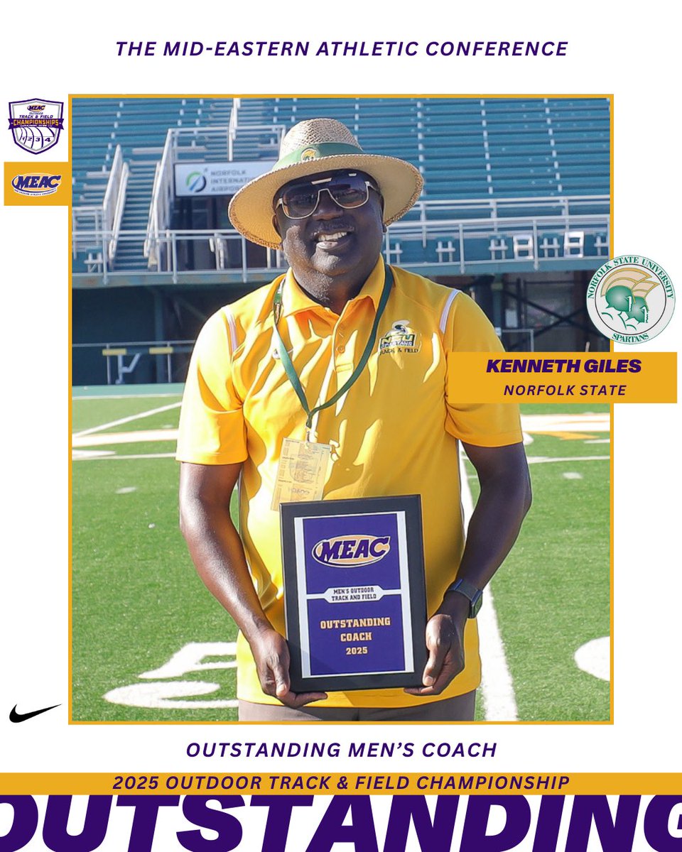 Mid-Eastern Athletic Conference (@meacsports) on Twitter photo Congratulations to the 2025 Men’s Outstanding Coach: Kenneth Giles <a href="/NSU_TFXC/">Norfolk State Track & Field</a> Congratulations to the 2025 Men’s Outstanding Coach: Kenneth Giles <a href="/NSU_TFXC/">Norfolk State Track & Field</a>