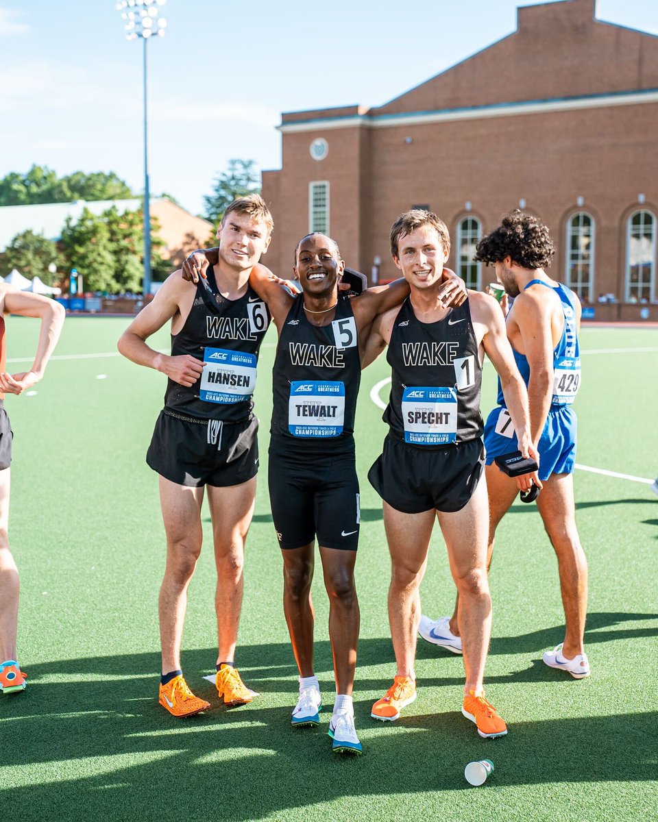 WakeTrack's tweet photo. The fellas 😎

Second team All-ACC for Paul, Luke &amp; Rocky in the men's 1500m 🎩 https://t.co/L2EAde4Q9w
