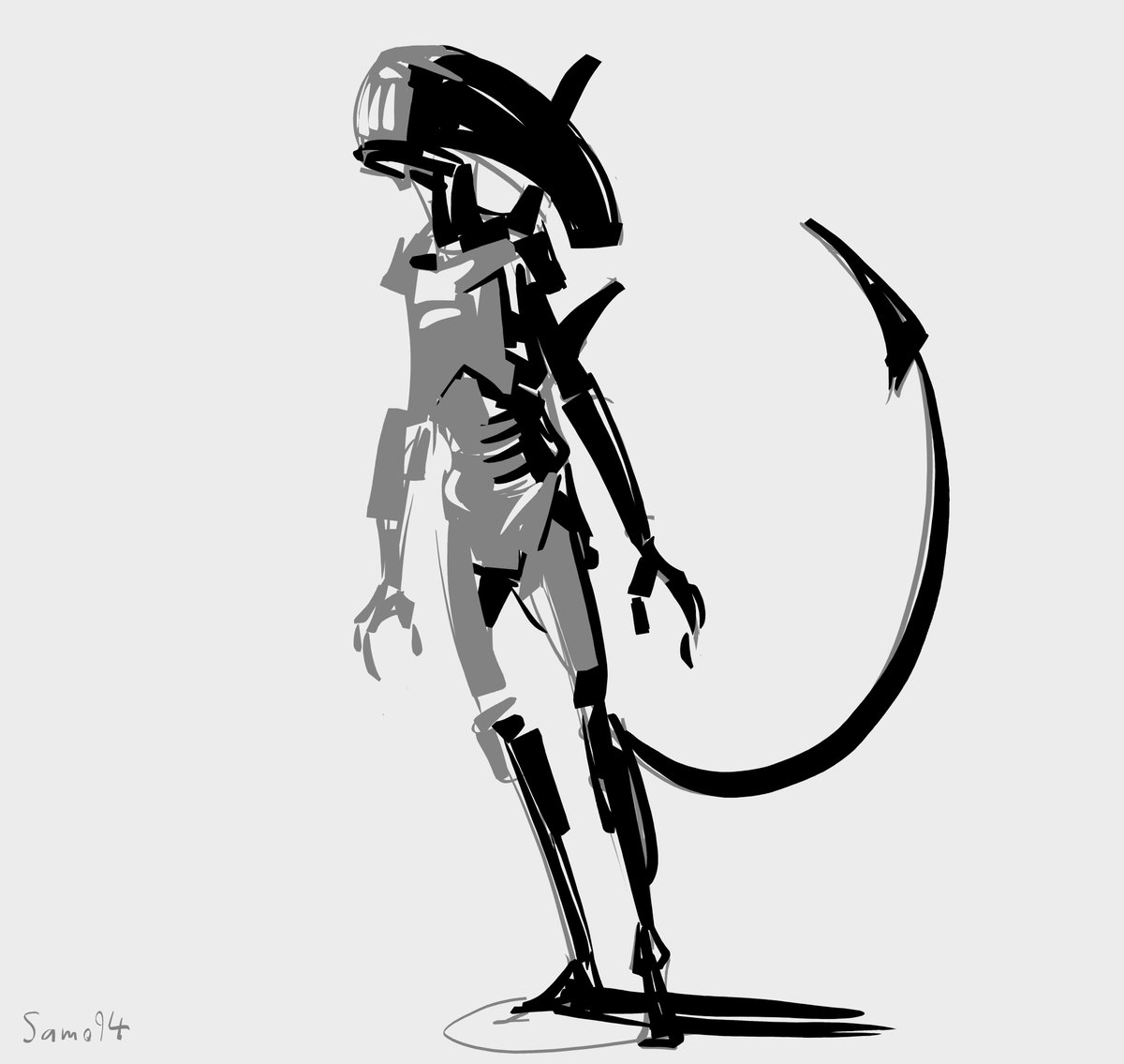 SamoArt94's tweet image. Super rough alien, just hanging out
#alien #xenomorph #fanart #scifi #moviemonster