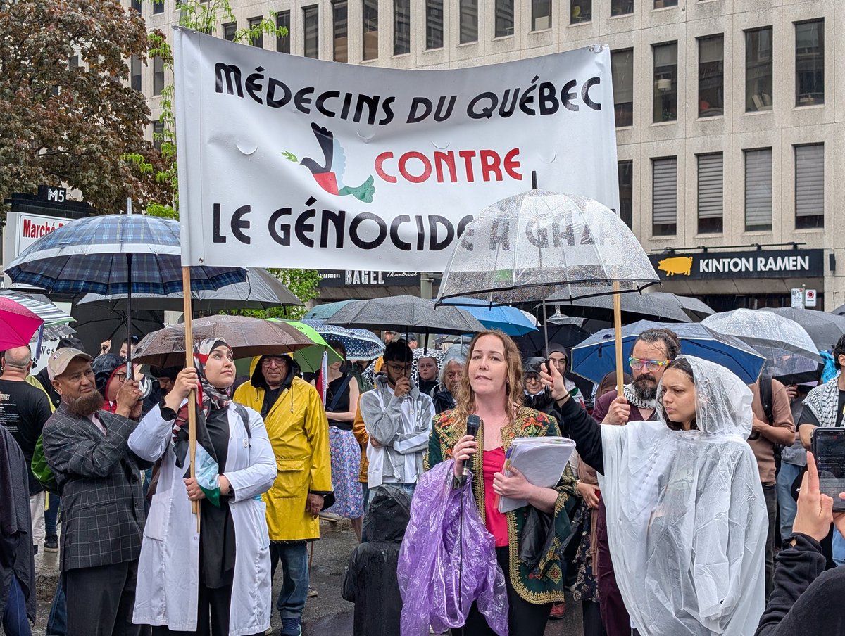 There was a Pro-Palestine protest commemorating the 77th anniversary of the Nakba in Montreal today. 

It began outside the Israeli consulate in Westmount &amp; ended at Phillips Square.

#Palestine #PalestineIsraelWar #Palestinian #Gaza #Nakba #Nakba77 #ManifEnCours #PolMTL #PolCan