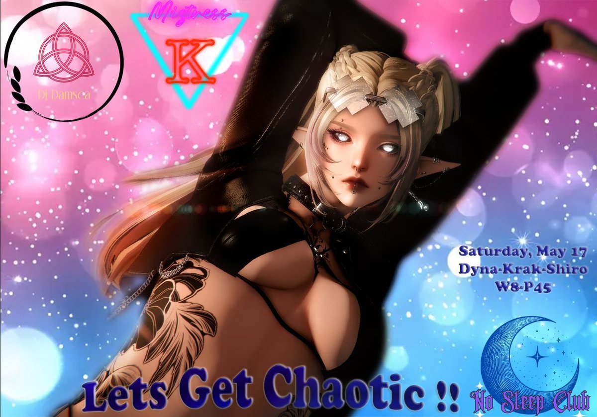 FINALLY WE ARE BRINGING THE ZOOMIES TO NO SLEEP CLUB FOR SOME CHAOS!!!  WE ARE THERE AT 10 PM CST!!! #ffxiv #ffxivdj #ffxivvenue #ffxivnightlife