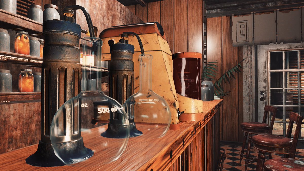 NorthernHvst's tweet image. Coffee station at LeBlanc cafe in #Fallout76
Gotta steam those cappuccinos