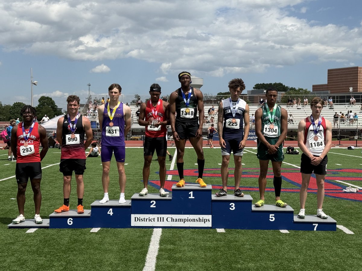 Gabe Scott does it again. Repeats as District III 200 Meter champ. Great day for Gabe.