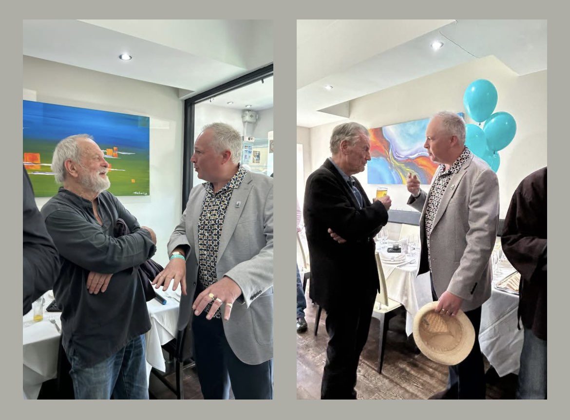What a joy to be Britain’s Comedy Historian and to asked to introduce TERRY GILLIAM and Sir MICHAEL PALIN to unveil the World Origin Site plaque at Aroma Spice, Hampstead, where Monty Python was born, in May 1969.
Here we are chatting, 56 years later… #ComedyHistorian ❤️