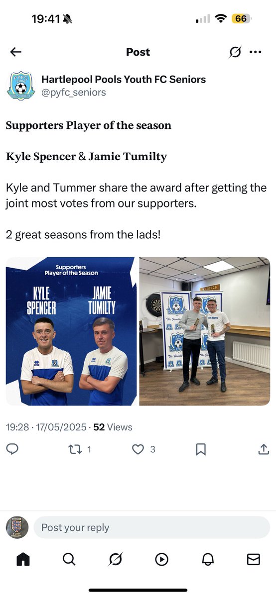 3Hartlepool's tweet photo. Well in fellas 💙 @shayHackworth07 @Jamie_Tumilty9 https://t.co/QKLA1wV8ZH