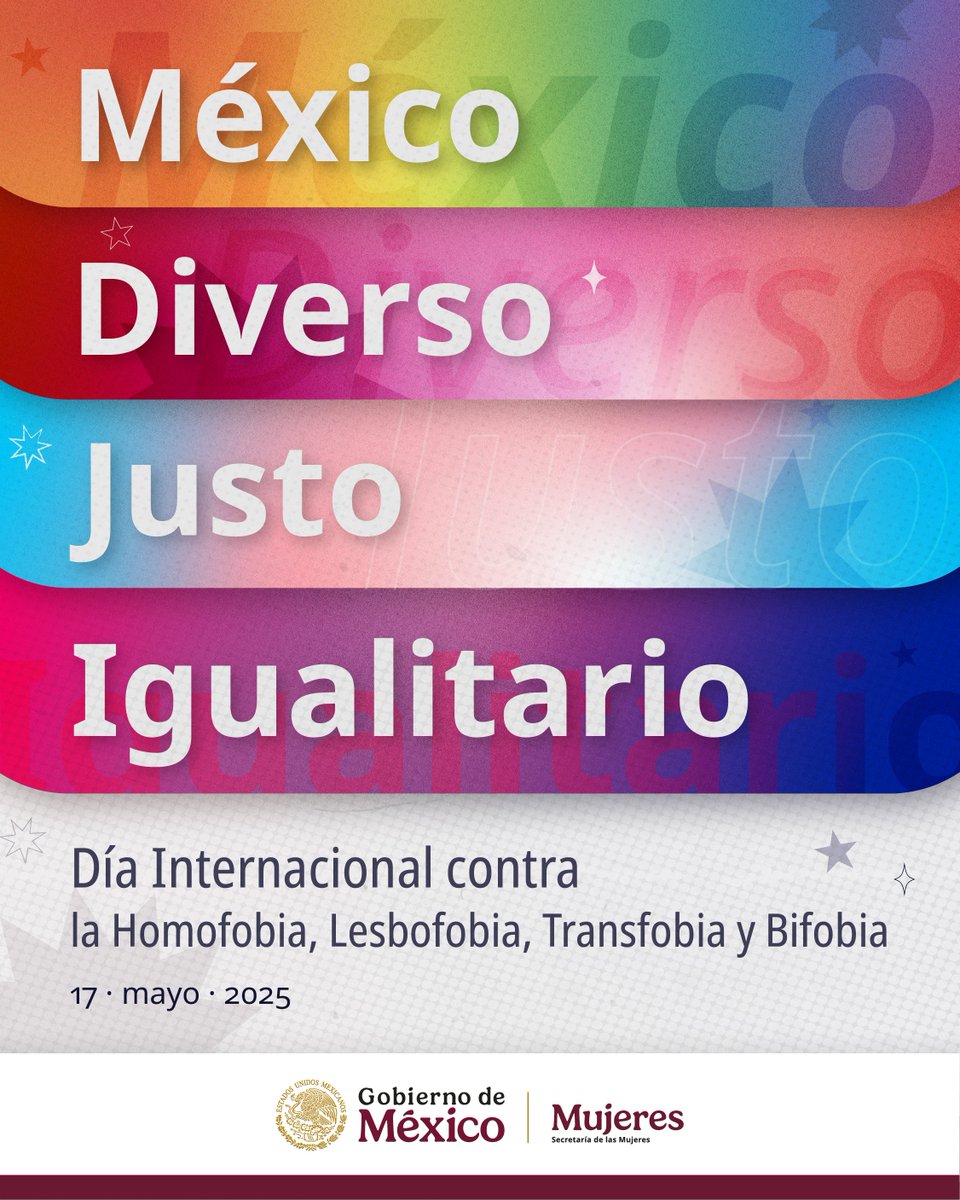 mujeresgobmx's tweet image. En el Día Internacional contra la Homofobia, Lesbofobia, Transfobia y Bifobia, reafirmamos nuestro compromiso por trabajar todos los días para todas las mujeres.

Construyamos un país justo, diverso e igualitario. 🏳️‍🌈🏳️‍⚧️

#NoALaDiscriminación