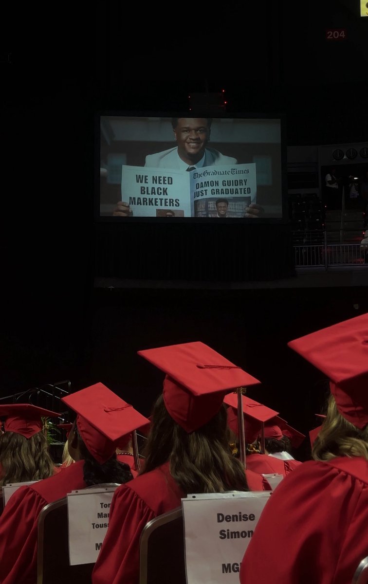 damonguidry's tweet photo. Why my picture is on the teleprompter at graduation?!! Gagged me. https://t.co/ZMhNJbjeAF