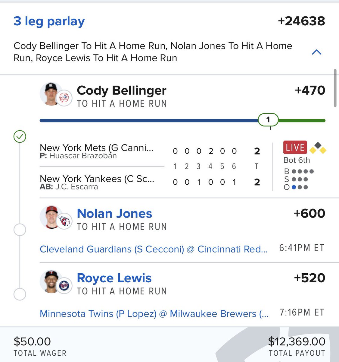 $100 to a follower who ❤️’s &amp; replies 👇 if either one of these cashes courtesy of the HR Model 

Time to make it a good weekend and 5 straight days profit😎