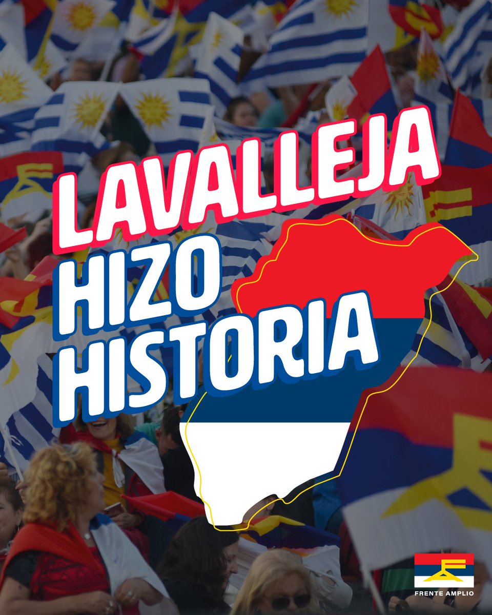 Frente_Amplio's tweet image. ¡Se dio vuelta la historia! Lavalleja votó cambio.

Con participación, con propuestas, con compromiso. Lavalleja eligió Frente. A los que nunca dejaron de creer: este triunfo es suyo. 

Gracias por confiar en esta esperanza que camina.