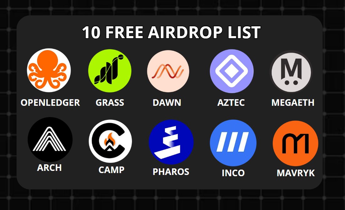 10 FREE AIRDROP LIST + GUIDES

0 costs, confirmed Airdrop everywhere.

Don't miss out on a potential $100K from this list 👇 🧵