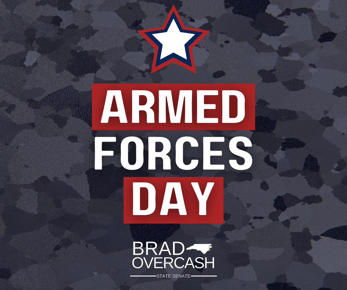 Today is Armed Forces Day, and we honor the men and women who wear the uniform and stand guard for America. 

North Carolina is the most military friendly State, and we are grateful for the courage, discipline, and sacrifice of our service members.