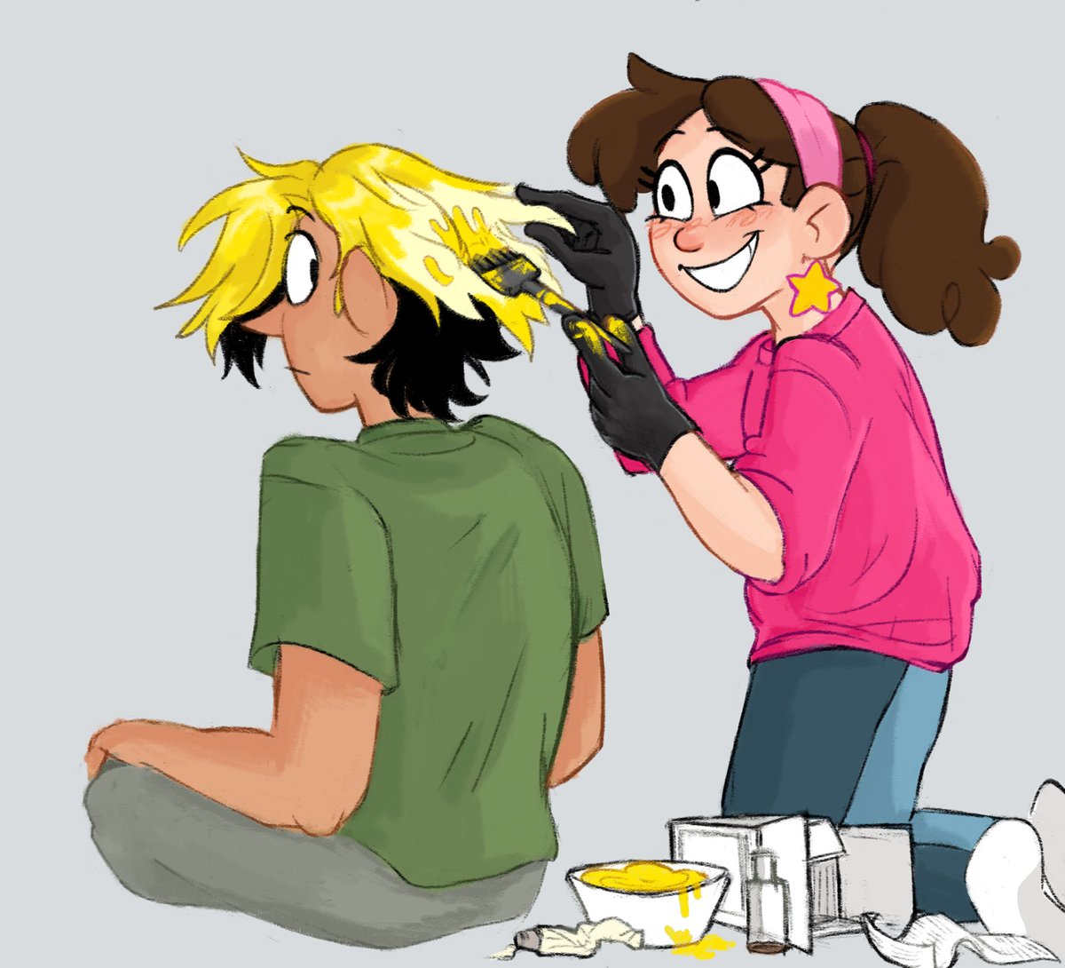 the classic ‘Mable helps Bill adjust to being human’  #billcipher #gravityfalls