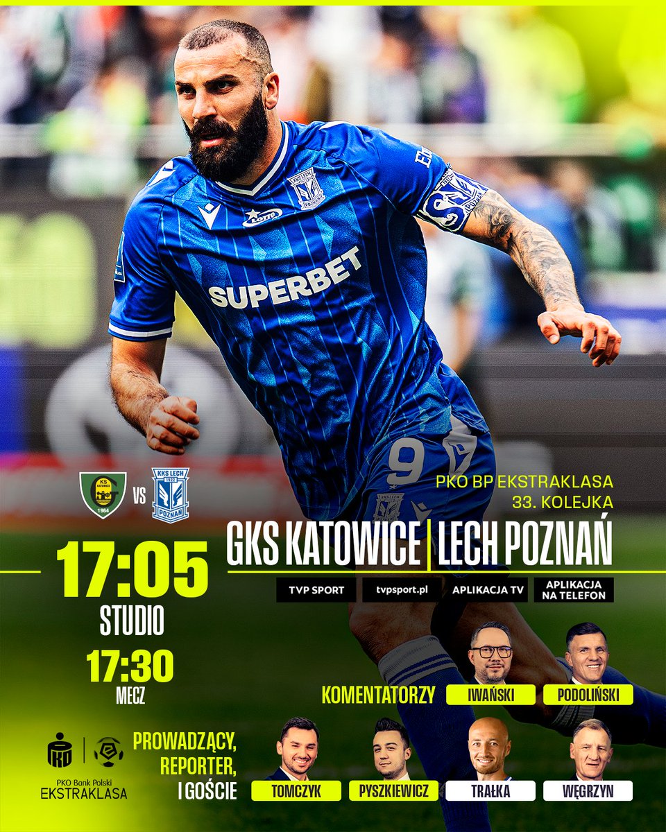 Walka o mistrzostwa trwa! 

Lech Poznań po poprzedniej kolejce awansował na pozycję lidera PKO BP Ekstraklasy.

🔴📲 Oglądaj ▶ sport.tvp.pl/86697332/