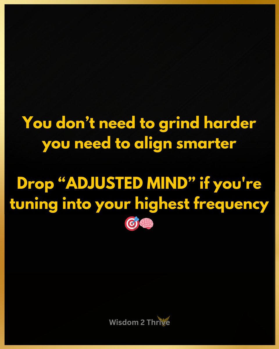 Wisdom2Thrive's tweet photo. Success starts with a mental adjustment.

Before the habits, the strategy, or the hustle—your mindset has to shift.
You can’t create a new life with the same thinking that built the old one.
Upgrade your beliefs, and your behavior follows. https://t.co/cjQbv1idAn
