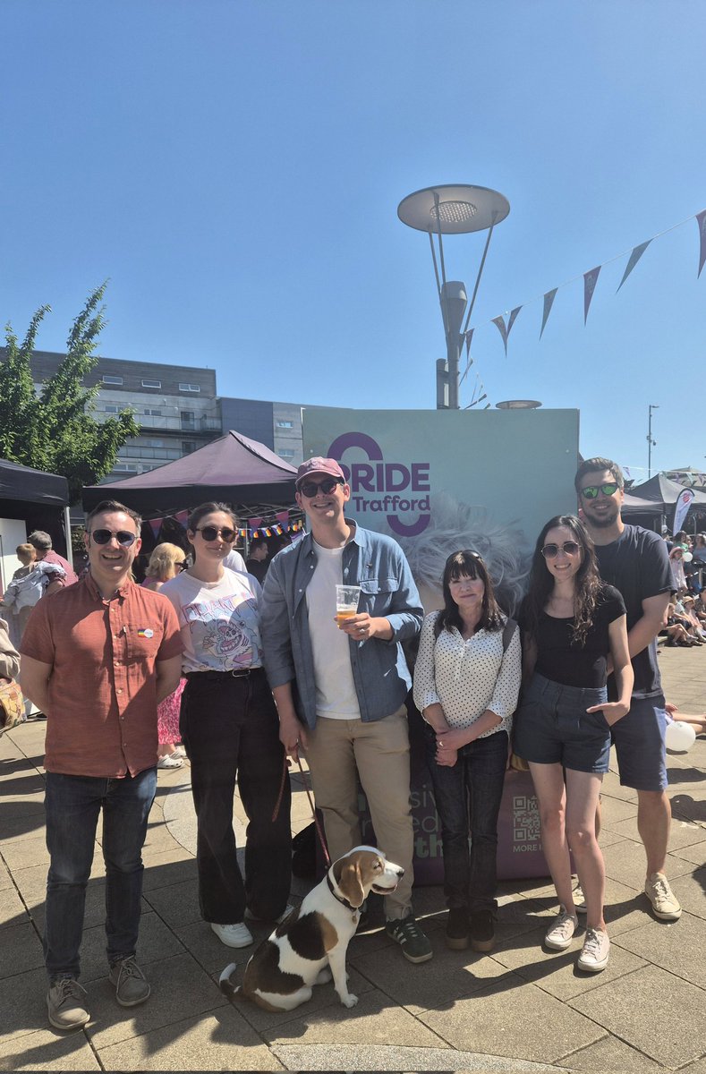 At Waterside Plaza for the Block Party this afternoon. Gorgeous day and lovely to see everyone out celebrating Pride in Trafford with friends &amp; family 💖