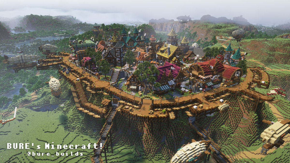 冒険者の町が完成しました。
名前はアルヴァンっていいます。
#Minecraft