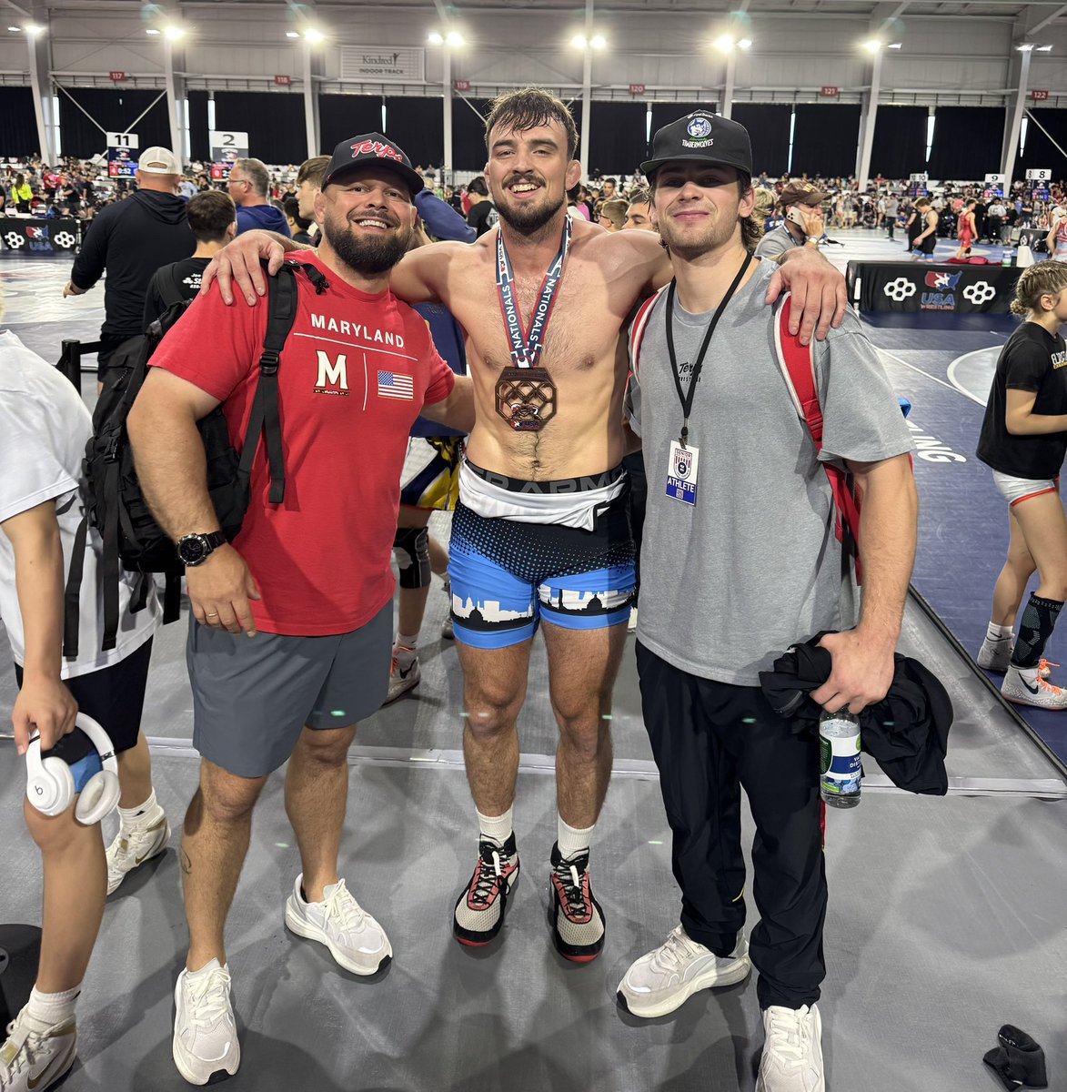 TerpsWrestling's tweet photo. Congrats to our Assistant Coach Ethan Laird on capturing bronze 🥉at the World Team Trials in Louisville! He’s now 4th on the World Team ladder! 

#TurtlePower 🐢 💪 x #TFIN https://t.co/K1USaoZBWy