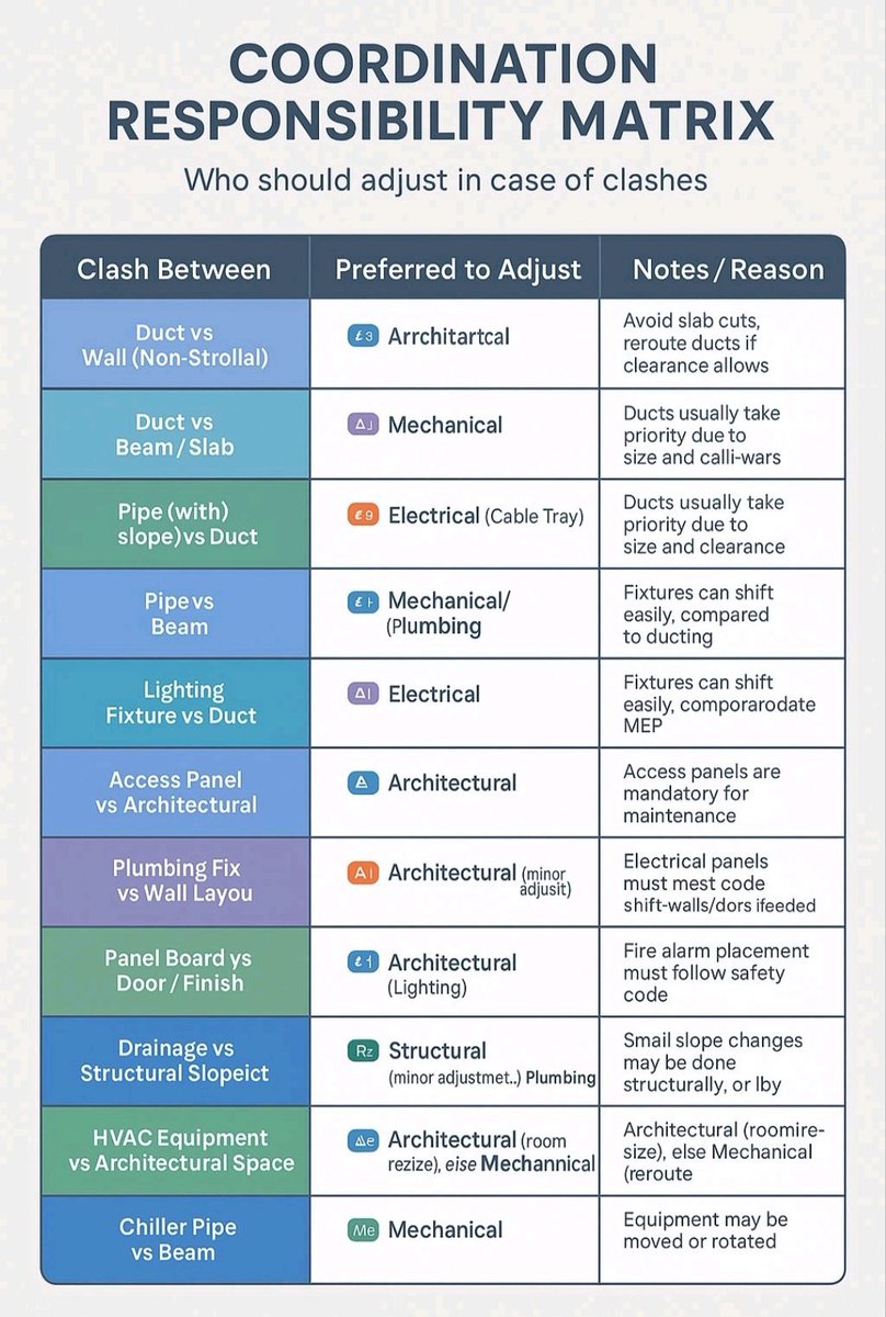 MEPwork's tweet photo. Coordination responsibilities in MEP projects
#BIM #MEP #Mechanical #Electrical https://t.co/ij3gawprR5