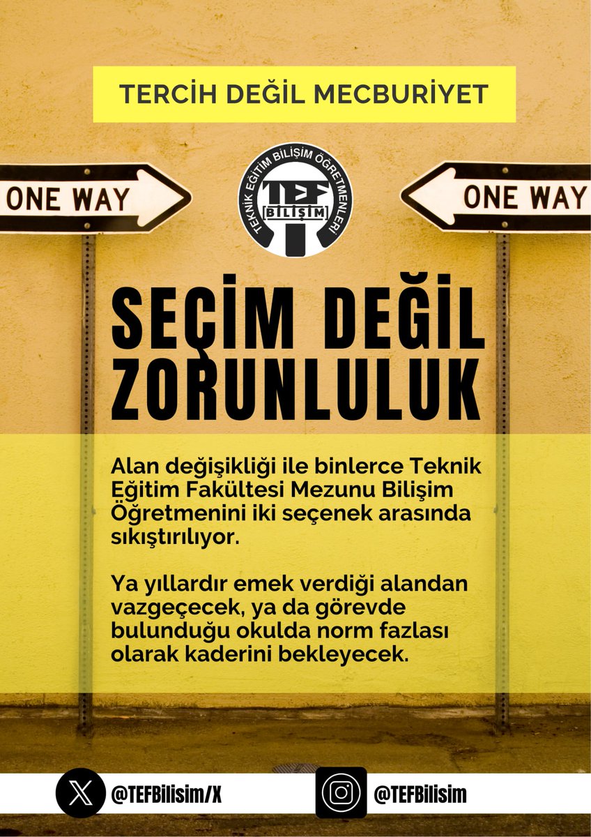 #TEFHakkiniGeriİstiyor
Teknik Öğretmen haklarımızdan vazgeçmek zorunda kaldık...