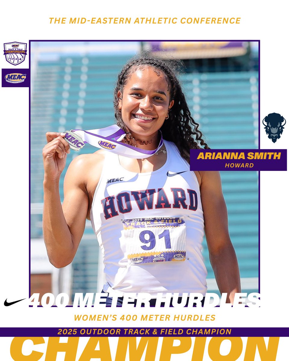 🥇Women’s 400M Hurdles: Arianna Smith <a href="/HUBisonTFXC/">Howard Track & Field/Cross Country</a>