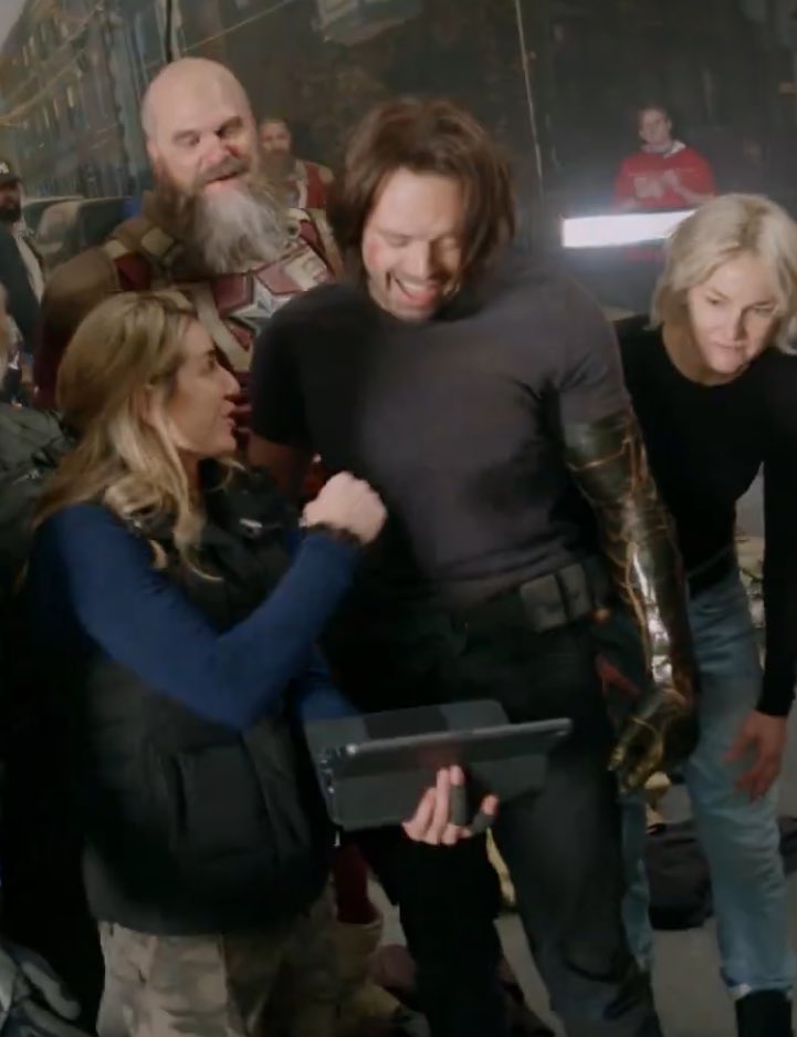 sebstanarchive's tweet photo. New look at Sebastian Stan behind the scenes of Thunderbolts. https://t.co/e3VUHwqBim