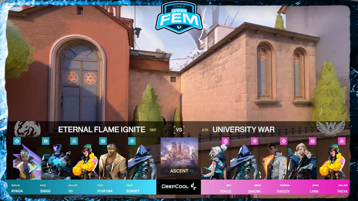 Green Gaming 🌺 (@ligagreenfem) on Twitter photo 🔵 PARTIDA INICIADA 🔵
🍀 EN VIVO: <a href="/EternalFlameCL/">Eternal Flame</a> 🆚 <a href="/UniversityWarG/">University War</a>
📍 ASCENT
🎙: <a href="/OrdnaelGG/">Ordnael</a> & <a href="/itsnekkolive/">Nekko</a>
▶ twitch.tv/greengaming_tv
#GreenGaming #GreenGamingFemSur 🔵 PARTIDA INICIADA 🔵
🍀 EN VIVO: <a href="/EternalFlameCL/">Eternal Flame</a> 🆚 <a href="/UniversityWarG/">University War</a>
📍 ASCENT
🎙: <a href="/OrdnaelGG/">Ordnael</a> & <a href="/itsnekkolive/">Nekko</a>
▶ twitch.tv/greengaming_tv
#GreenGaming #GreenGamingFemSur