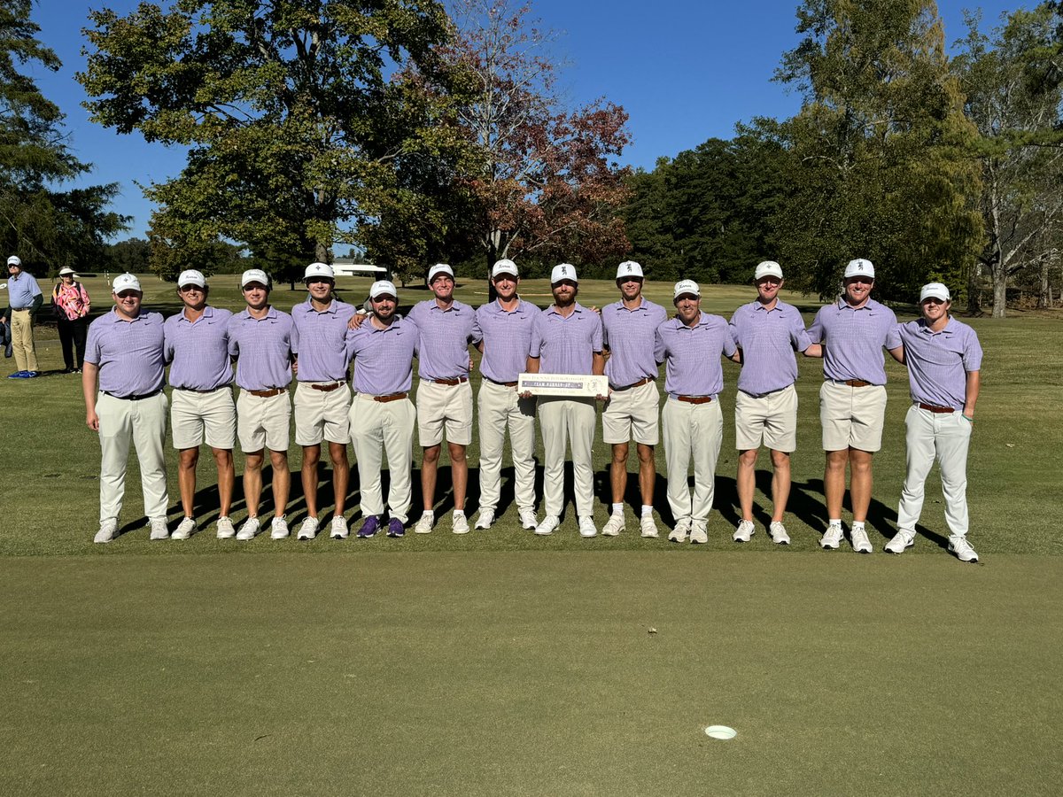 FurmanGolf's tweet photo. As our season has come to an end we are very proud of how our guys worked and competed throughout the whole year! We ended the year with 5 all conference honors, an at large bid for regionals, and finishing the year ranked 64th in the country! #alldin🟣⚪️ https://t.co/9CjN5Rzw70