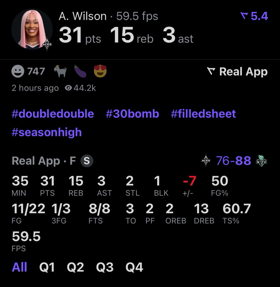 A’ja Wilson 3️⃣0️⃣ piece 🔥