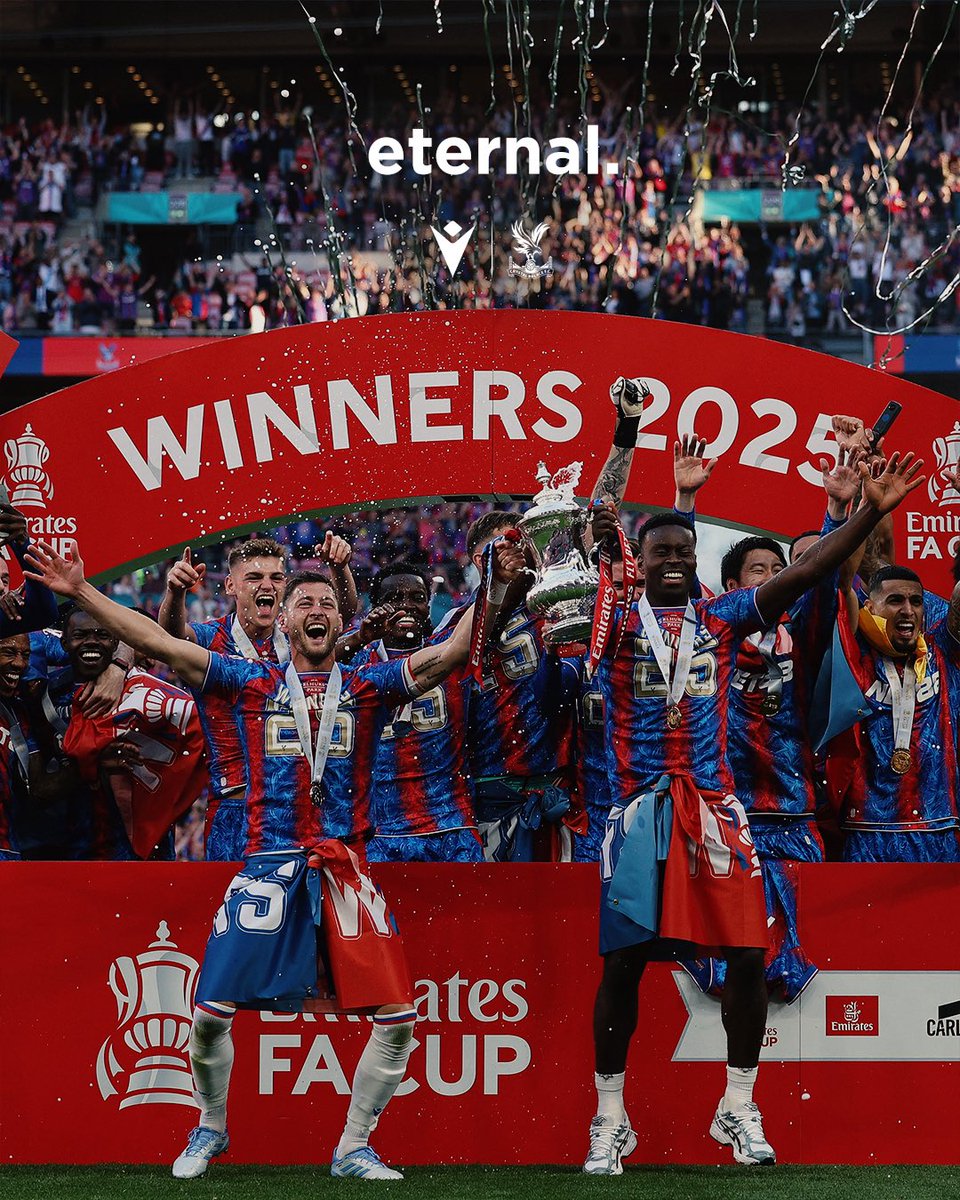 Macron (@macronsports) on Twitter photo Itโs real: from now on, <a href="/CPFC/">Crystal Palace F.C.</a> is forever an FA Cup winner. ๐
#BecomeYourOwnHero #FACup Itโs real: from now on, <a href="/CPFC/">Crystal Palace F.C.</a> is forever an FA Cup winner. ๐
#BecomeYourOwnHero #FACup