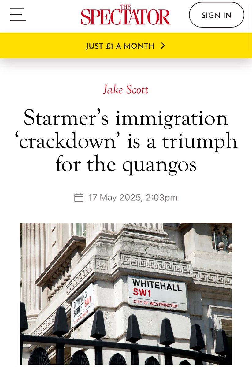 Dr. Jake Scott (@drjakescott) on Twitter photo “This is no accidental omission. These plans make clear that the solution to Britain’s immigration crises will not be resolved by ministers or directly by the Home Office, but by Keir Starmer’s favourite answer to any public issue: the quango.”
My <a href="/spectator/">The Spectator</a> debut 👇 “This is no accidental omission. These plans make clear that the solution to Britain’s immigration crises will not be resolved by ministers or directly by the Home Office, but by Keir Starmer’s favourite answer to any public issue: the quango.”
My <a href="/spectator/">The Spectator</a> debut 👇