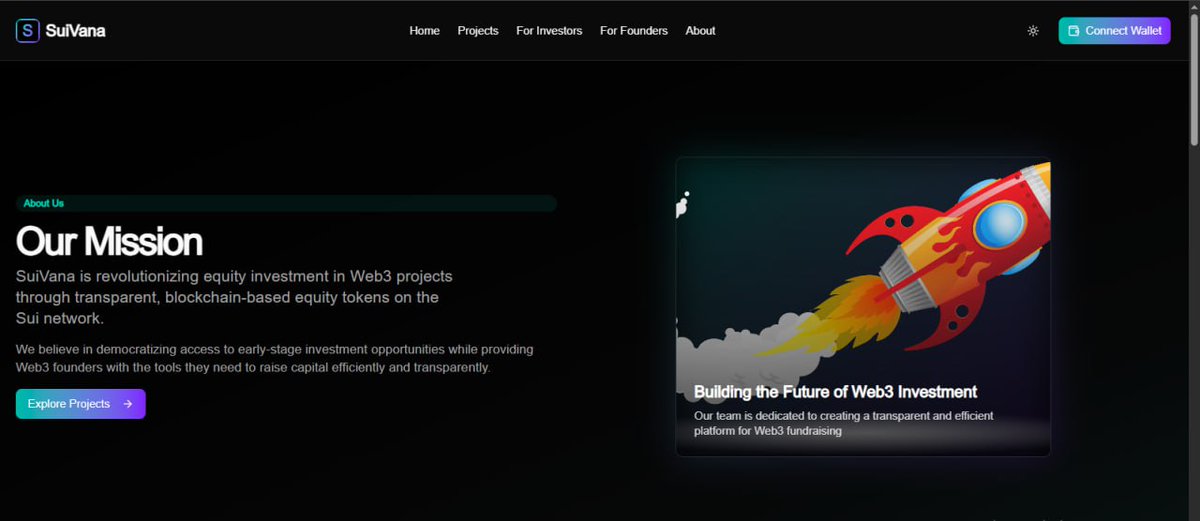 Suivana is a launchpad where everyday users can support their favorite projects but instead of just donating or buying a product, you actually get a piece of the project in return — in the form of tokens.