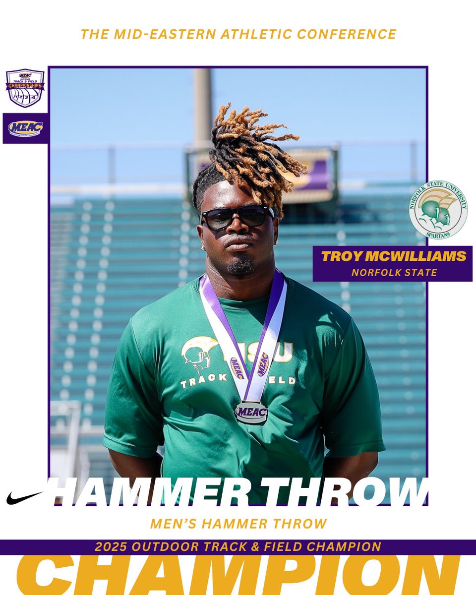 🥇Men’s Hammer Throw: Troy McWilliams <a href="/NSU_TFXC/">Norfolk State Track & Field</a>