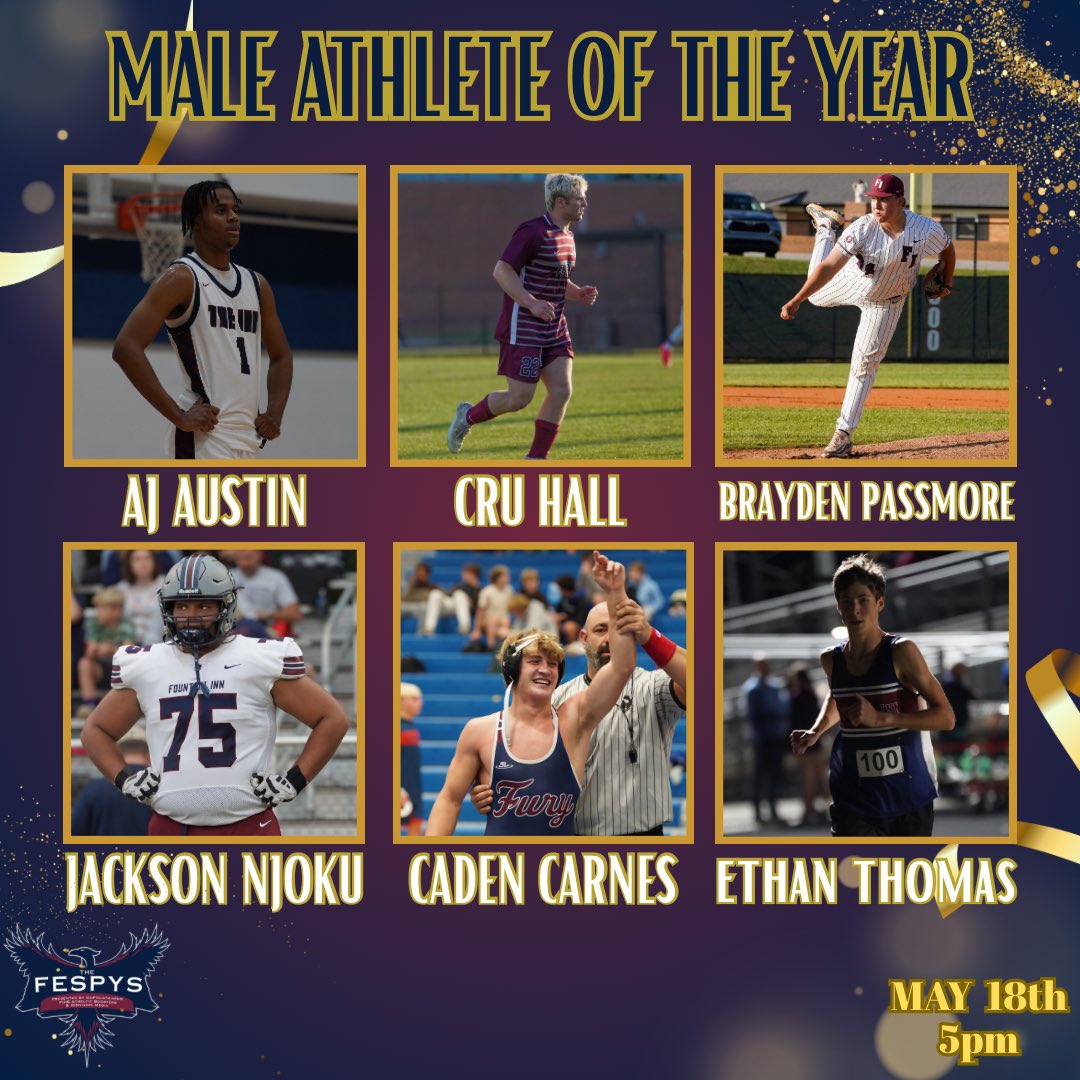 Lucas Clark (@lucas_clark120) on Twitter photo First male athlete of the year
<a href="/ZiahAustin/">Amaziah Austin</a> - Basketball
<a href="/Cruhall17/">Cru Hall</a> - football wrestling soccer
<a href="/BraydenPassmor5/">Brayden Passmore</a> - baseball <a href="/JacksonNjoku1/">Jackson Njoku</a> - football
Caden Carnes - wrestling
Ethan Thomas - Xc / t&f First male athlete of the year
<a href="/ZiahAustin/">Amaziah Austin</a> - Basketball
<a href="/Cruhall17/">Cru Hall</a> - football wrestling soccer
<a href="/BraydenPassmor5/">Brayden Passmore</a> - baseball <a href="/JacksonNjoku1/">Jackson Njoku</a> - football
Caden Carnes - wrestling
Ethan Thomas - Xc / t&f
