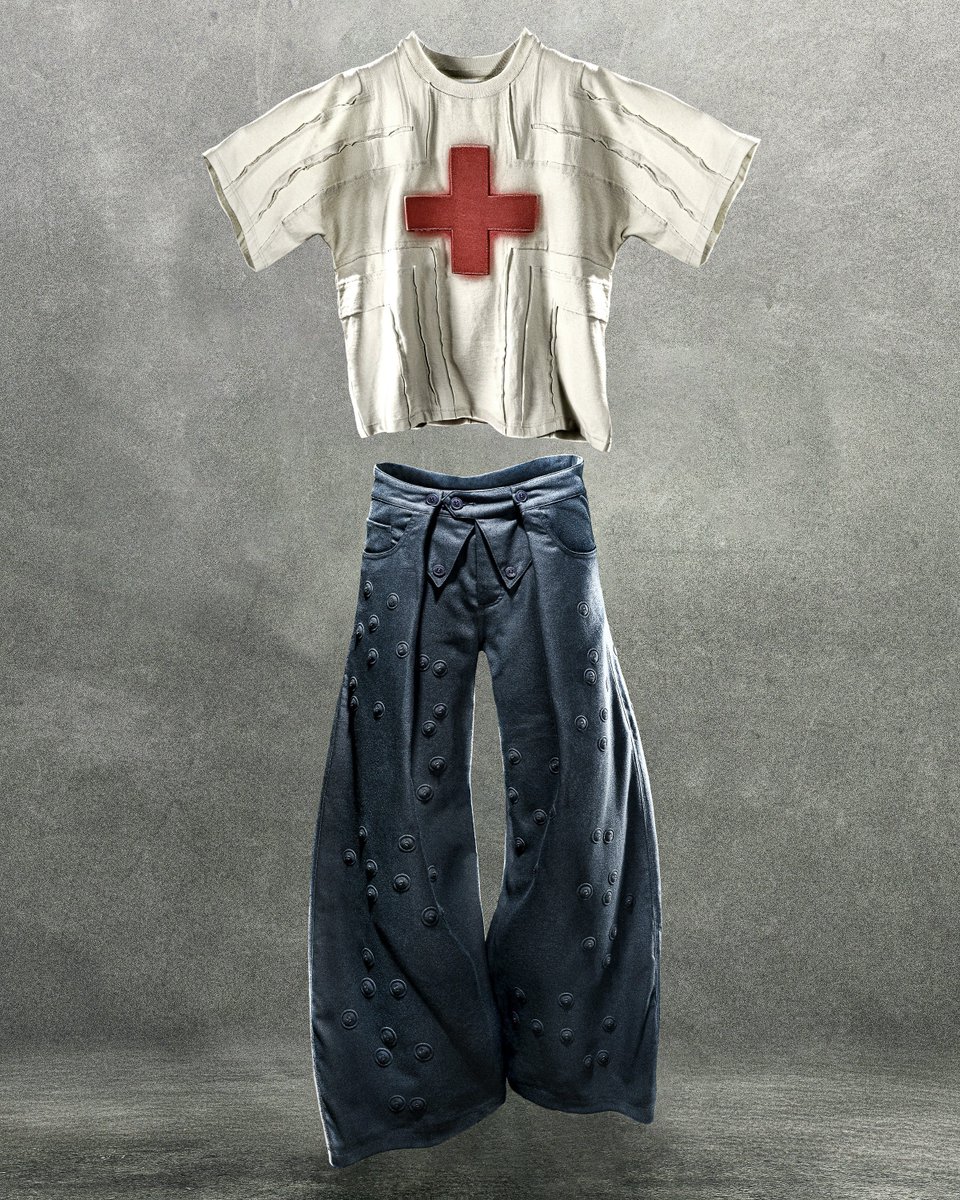badson__'s tweet image. ‘HEALER’ TEE SHIRT +
‘BUTTONS’ PLEATED PANTS