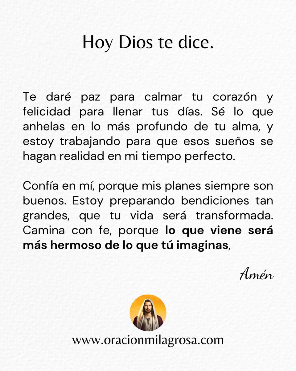 oracion_milagro's tweet image. 🙏 Recibe estas hermosas palabras del Señor.