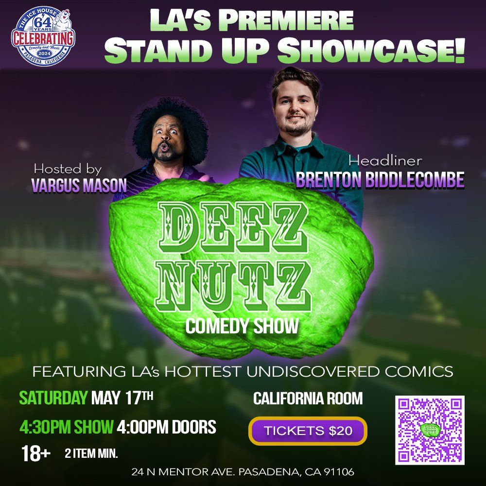I'm <a href="/theicehousecc/">The Ice House</a> today at 4:30! showclix.com/event/deez-nut…
