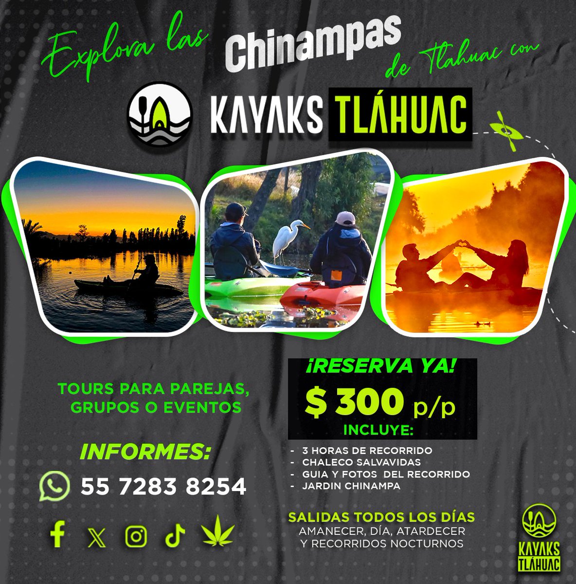 KayaksTlahuac's tweet photo. ¿🆃🅴 🅻🅰🆃🅴 🆄🅽🅰 🅰🆅🅴🅽🆃🆄🆁🅰 🅳🅸🅵🅴🆁🅴🅽🆃🅴 🅴🆂🆃🅴 🅵🅸🅽?

Navega en kayak 🚣 por la zona chinampera de #Tláhuac, un rincón lleno de historia y naturaleza,

experiencia eco-turística única en uno de los patrimonios culturales y naturales más valiosos de la #CDMX. https://t.co/K0QUNCTLGV