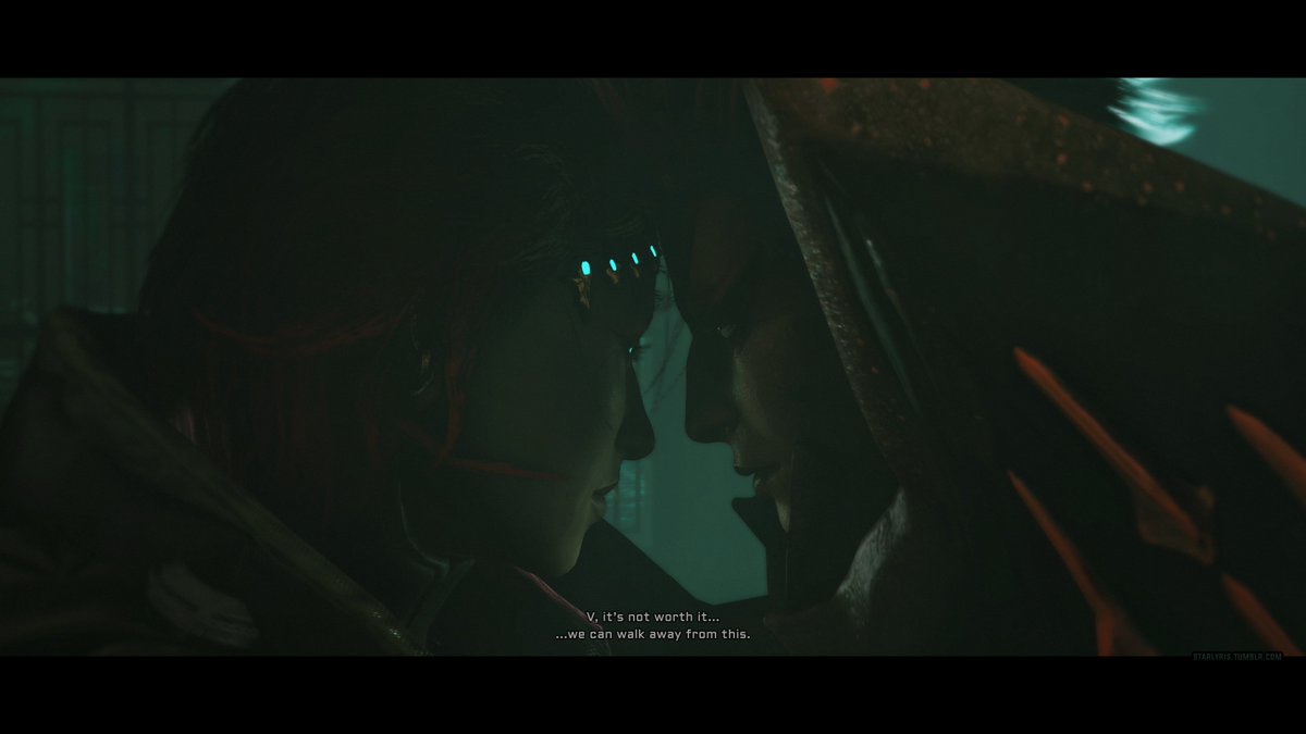 starlyris's tweet photo. Possible continuation of previous post? Dunno. Flare talking V out of something...what could it be...
More cinematic/fake screenshots fun. 3 capturas used with various blending styles and effects.
#WarframeCaptura #Warframe #tennocreate #FlareVarleon #warframe1999 #techrotencore https://t.co/2gvsokDb60
