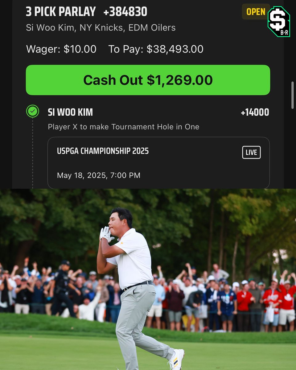 br_betting's tweet image. This might be the most bizarre futures lay you'll ever see 🤯😂

Si Woo Kim Hole in one parlayed with Knicks and Oilers to win the title...

(IG: mattgio26 @DKSportsbook)