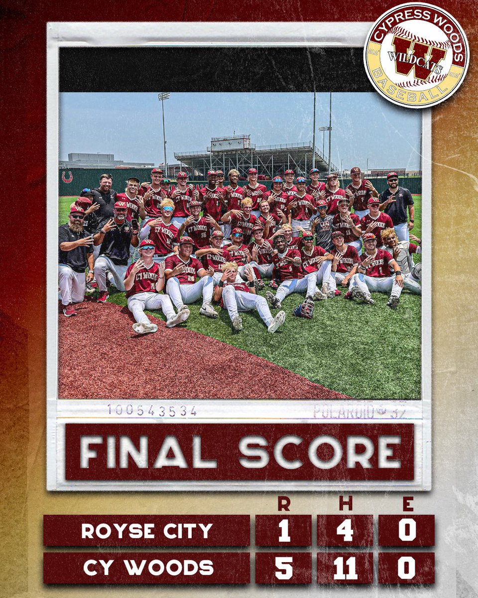 Cypress Woods Baseball (@cywoodsbaseball) on Twitter photo 🚨ROUND 3 SWEEP COMPLETED IN EXTRAS!!🚨🧹
Ross Sullivan: 7 IP, 4 H, 1 R, 11 K
Jackson Harris: 1 IP, 0 H, 0 R
Ethan English: 2-4, R, RBI
Aiden Haby: 4-4, 2B, 2 R, RBI
Raul Martinez: 3-4, 2 RBI
We will play Tomball in the Regional Final next week!
#212 <a href="/CW_Athletics/">Cy Woods Athletics 212</a> 🚨ROUND 3 SWEEP COMPLETED IN EXTRAS!!🚨🧹
Ross Sullivan: 7 IP, 4 H, 1 R, 11 K
Jackson Harris: 1 IP, 0 H, 0 R
Ethan English: 2-4, R, RBI
Aiden Haby: 4-4, 2B, 2 R, RBI
Raul Martinez: 3-4, 2 RBI
We will play Tomball in the Regional Final next week!
#212 <a href="/CW_Athletics/">Cy Woods Athletics 212</a>