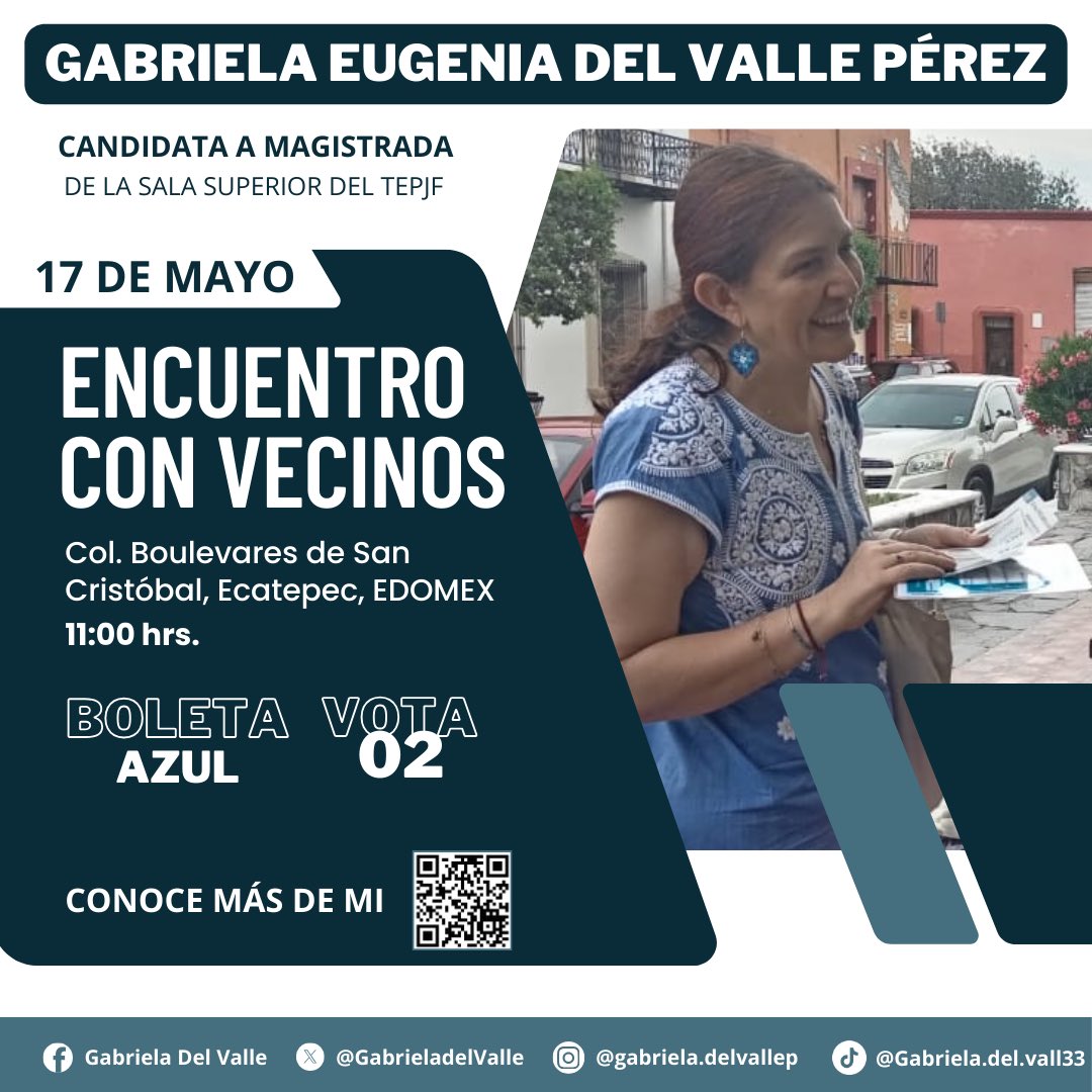 Hoy a las 11:00 hrs estaré con las vecinas y los vecinos de la colonia Balbuena (San Cristóbal Ecatepec) en un encuentro vecinal. ¡Tu participación es fundamental! #EleccionesMéxico2025 #BoletaAzul #Vota02