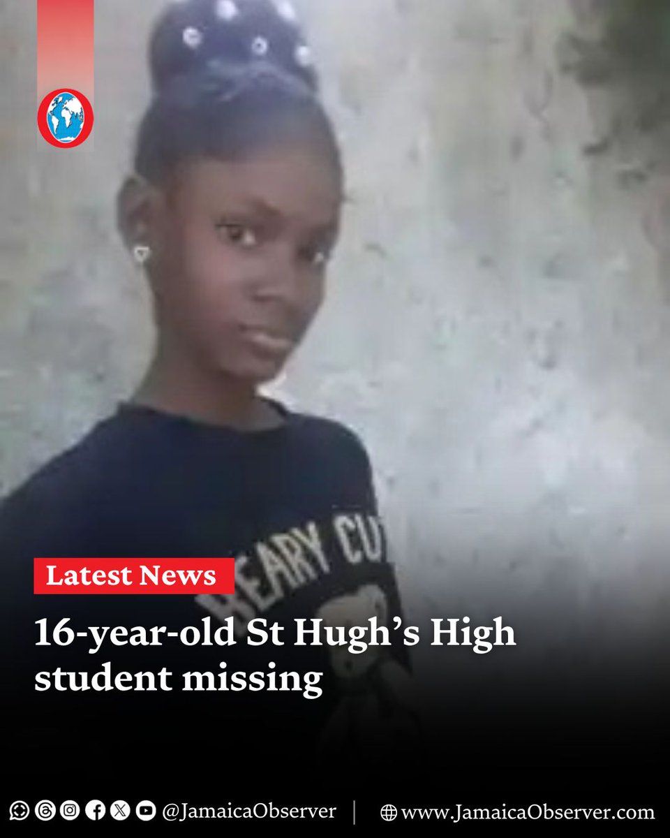 JamaicaObserver's tweet photo. A high alert has been activated for 16-year-old Shaniqua Smith of a Red Hills Road address who has been missing since Friday, May 16.
https://t.co/yRXzK0765A https://t.co/w016JfnkXC