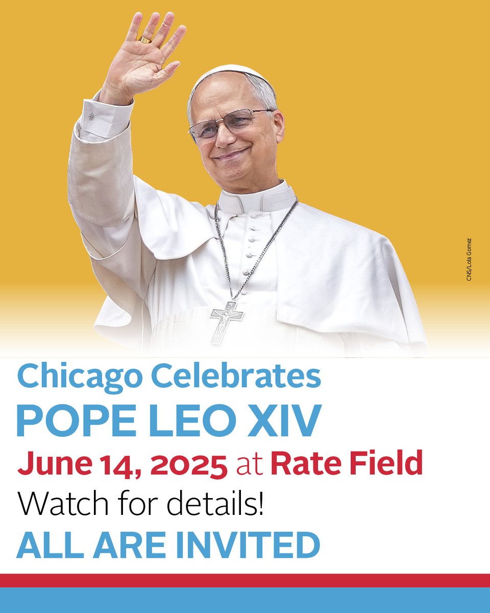 Mark your calendars! Saturday, June 14 we will celebrate the election of Pope Leo XIV at Rate Field! More details will be announced in the coming week.