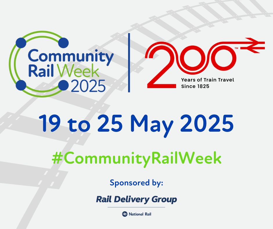 #CommunityRailWeek will see a jam-packed programme of activities and events centred around #Railway200 and:
🤝Celebrating railway people
📝Skills &amp; education
🏛Heritage, culture &amp; tourism
🌍Innovations, technology &amp; environment

What's going on near you?➡️ communityrail.org.uk/activities/