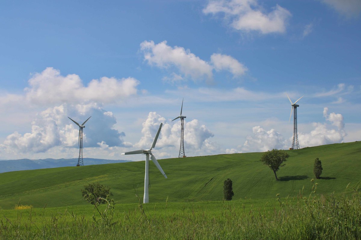 gabrieleromanoy's tweet photo. #green #hills #windturbines #energy #sky #clouds #landscape #naturea 
green hill with some wind turbines near the hills of Monacilioni [Molise, Italy] during a spring day in May... 
#photography 
#gabriele #romano #gabrieleromano https://t.co/8e6sa5uZut