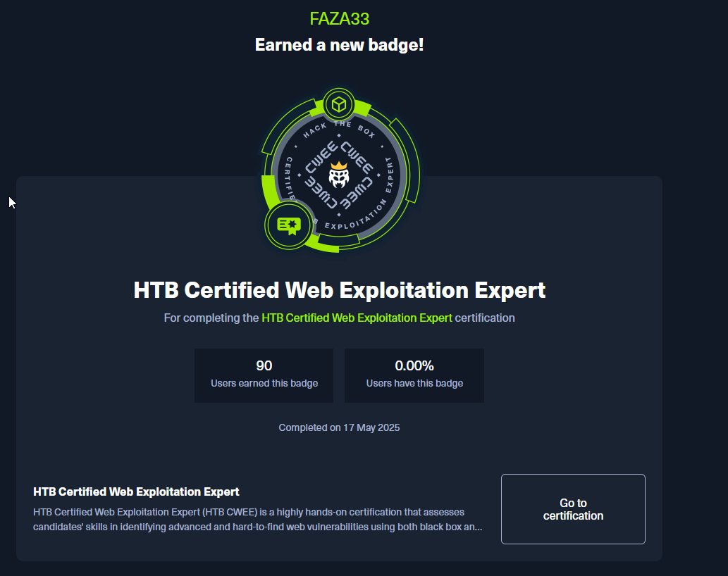 FAZA3_ALHAJERI's tweet image. 🏆 HTB CWEE — Achieved
🌍 Rank #90 globally
🇦🇪 Possibly the 1st Arab to earn it
10 days of real-world web exploitation:
✔️ Black-box &amp;amp; white-box testing
✔️ Code audits, custom exploits
✔️ No shortcuts, no MCQs — just skill
#HackTheBox  #CWEE #BugBounty #RedTeam