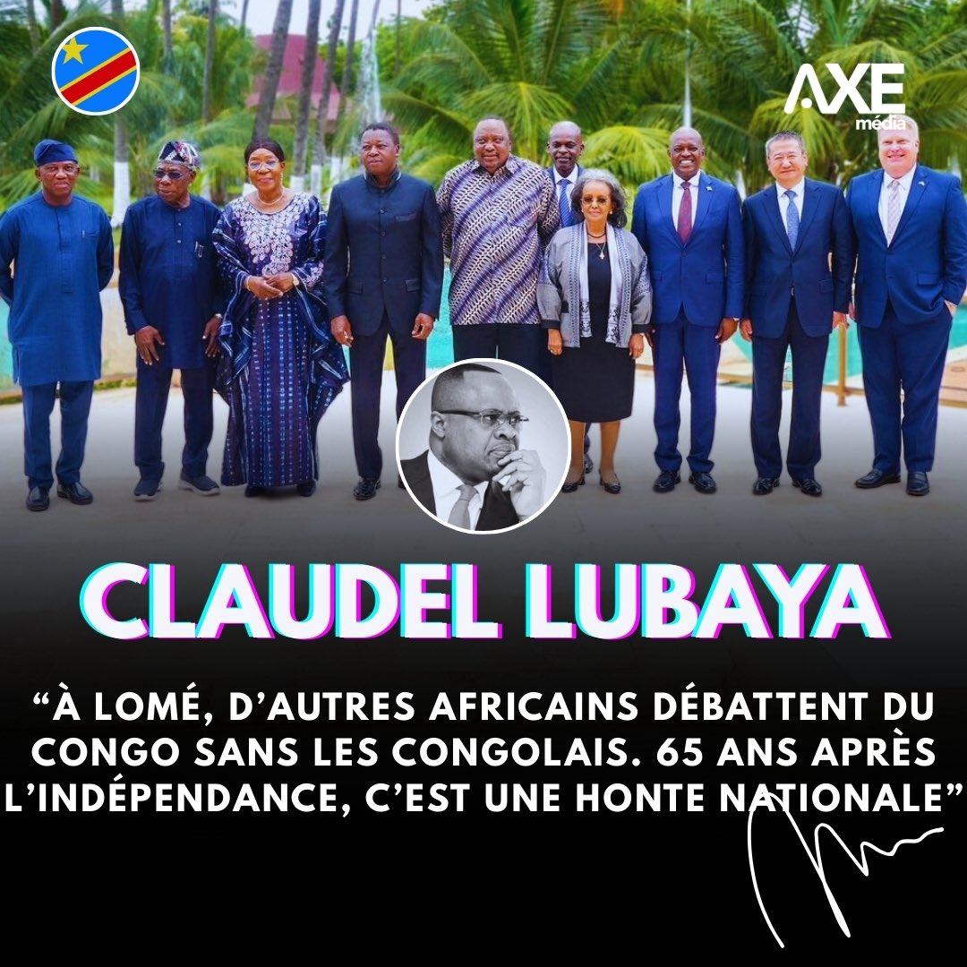 « Congolais, dirigeants comme population, devons avoir honte ce jour car ce qui se passe à #Lomé confirme notre degré d’inconscience et d’irresponsabilité. 

Faut-il que pour nos propres problèmes, des frères et sœurs africains se réunissent sans nous, quelque part à Lomé, pour
