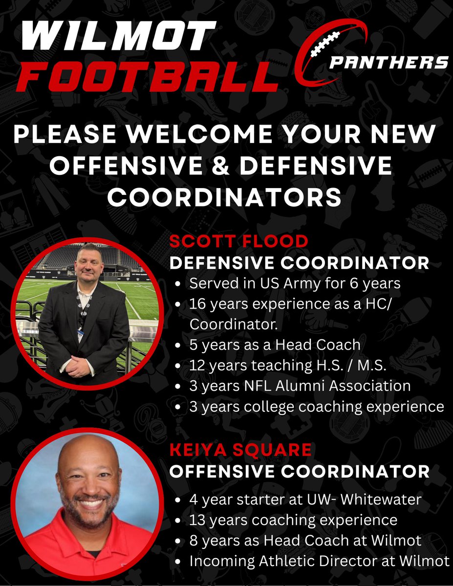 Wilmot_Football's tweet image. Coach Hopkins is excited to finally announce our Offensive and Defensive Coordinators!

#WhoLovesLikeWeDo #WeDo
