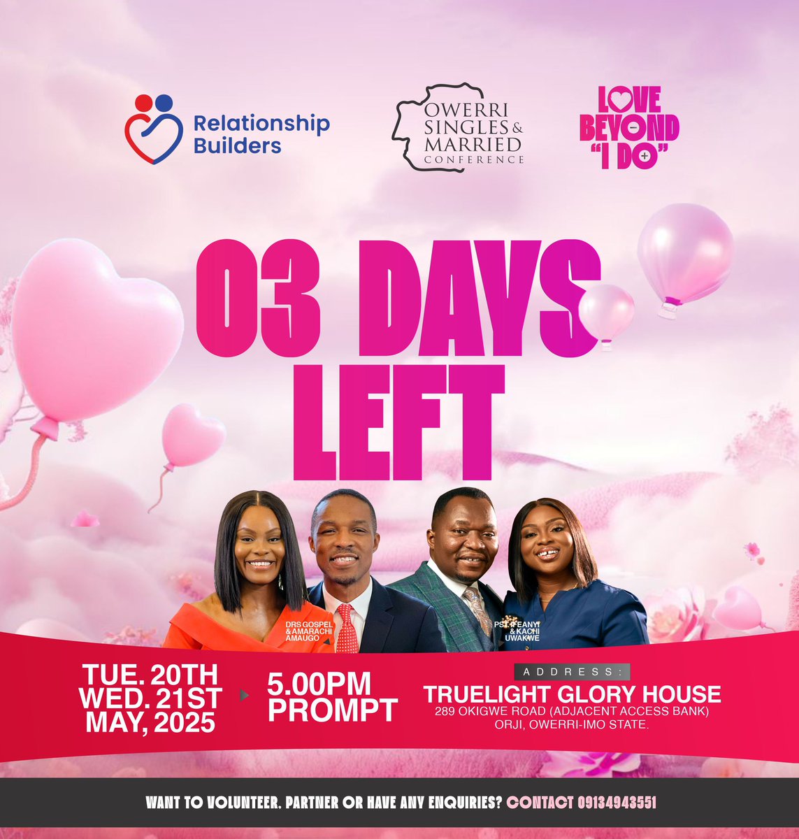 tlghofficial's tweet photo. The countdown is real! ⏳  

It’s 3 days to the much-anticipated Owerri Singles and Married Conference.

Come with an open heart and leave with clarity. 
.
.
.
#LoveBeyondIDo #TheUwakwes #RelationshipConference #LoveRevolution https://t.co/6TFC3nCoWk