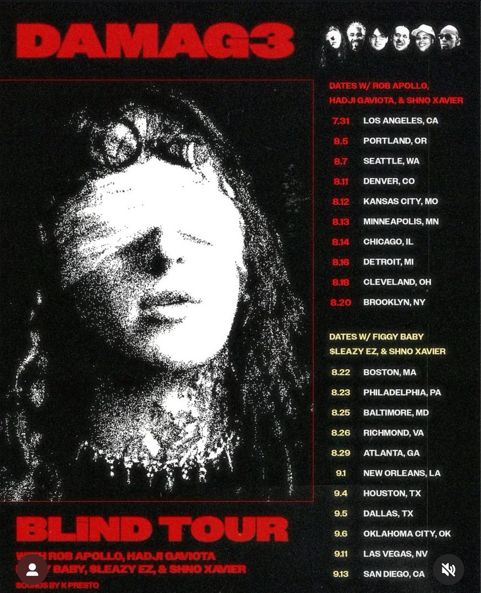 FENDIHOOSKIE's tweet image. 💫 GOOD NEWS!!! IM GOING ON TOUR!!! I’LL BE JOING DAMAG3 ON THE “BLiND” TOUR !!! TIX IN THE REPLIES!! COMMENT YO CITY &amp;amp; FOLLOW MY MUSIC PAGE @_SLEAZYEZ 💫